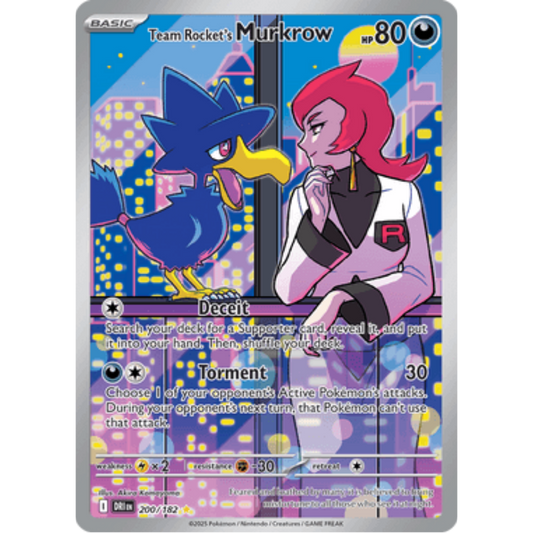 Team Rocket's Murkrow 200/182  - Holofoil SV10 Destined Rivals - Illustration Rare