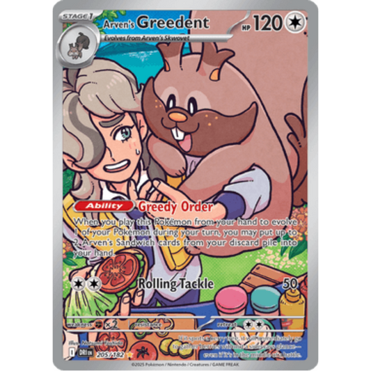 Arven's Greedent 205/182  - Holofoil SV10 Destined Rivals - Illustration Rare