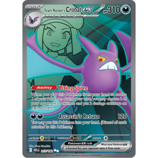 Team Rocket's Crobat ex 217/182  - Holofoil SV10 Destined Rivals - Ultra Rare