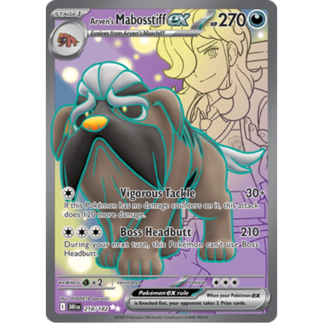 Arven's Mabosstiff ex 218/182  - Holofoil SV10 Destined Rivals - Ultra Rare