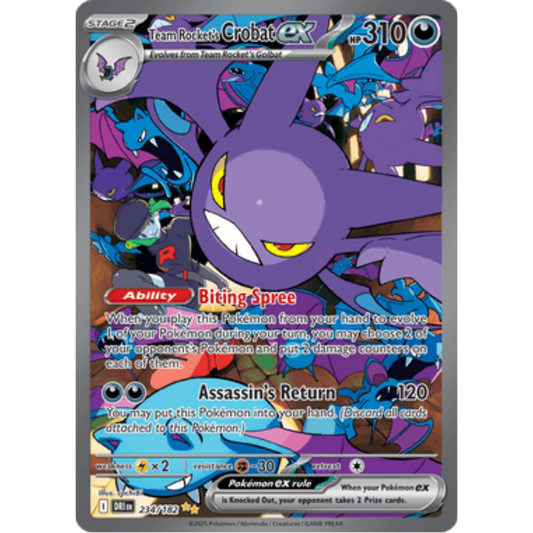 Team Rocket's Crobat ex 234/182  - Holofoil SV10 Destined Rivals - Special Illustration Rare
