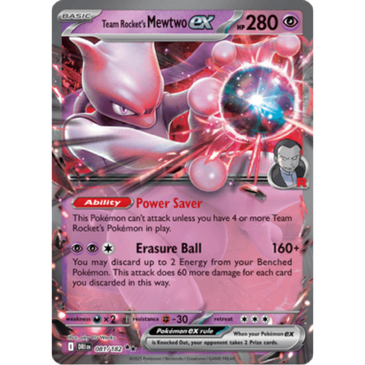 Team Rocket's Mewtwo ex 081/182  - Holofoil SV10 Destined Rivals - Double Rare