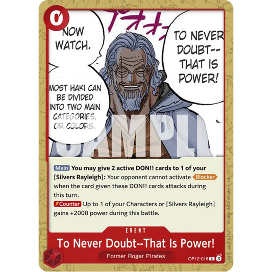 To Never Doubt--That Is Power! (OP12-016) - Legacy of the Master