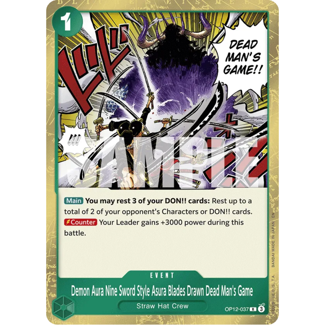 Demon Aura Nine Sword Style Asura Blades Drawn Dead Man's Game (OP12-037) - Legacy of the Master Foil