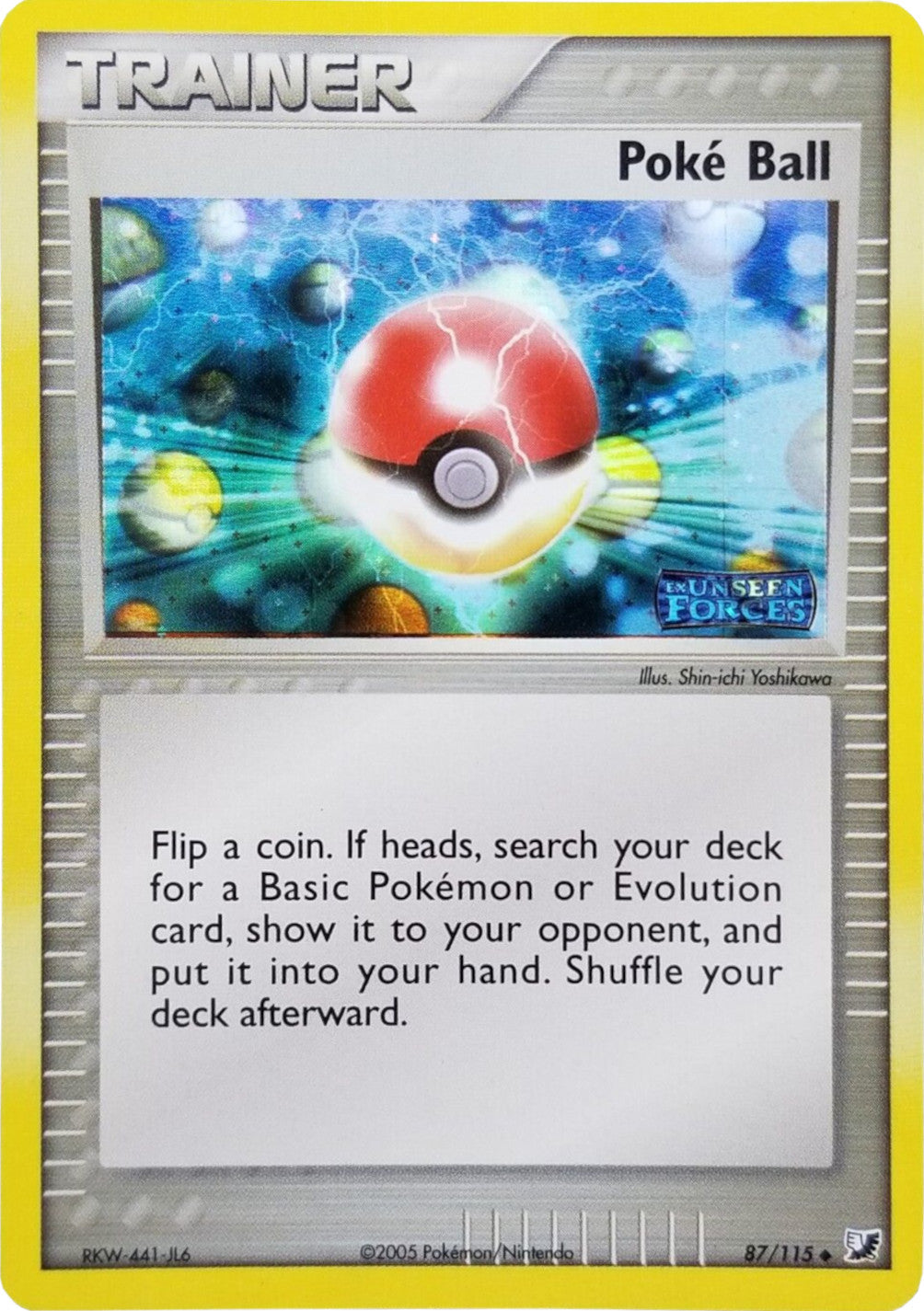 Poke Ball  - Reverse Holofoil Unseen Forces - Uncommon