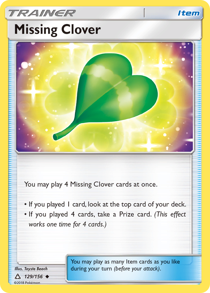 Missing Clover 129/156  SM  Ultra Prism - Uncommon