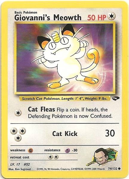 Giovanni's Meowth (74) 074  - Unlimited Gym Challenge - Common