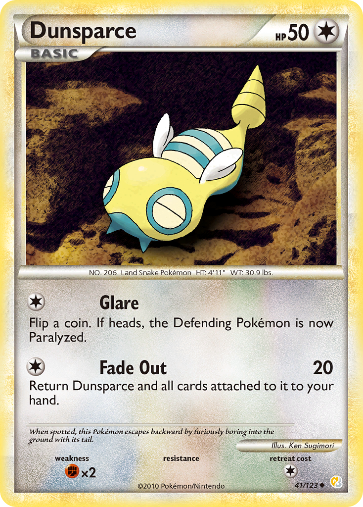 Dunsparce 041  HeartGold SoulSilver - Uncommon