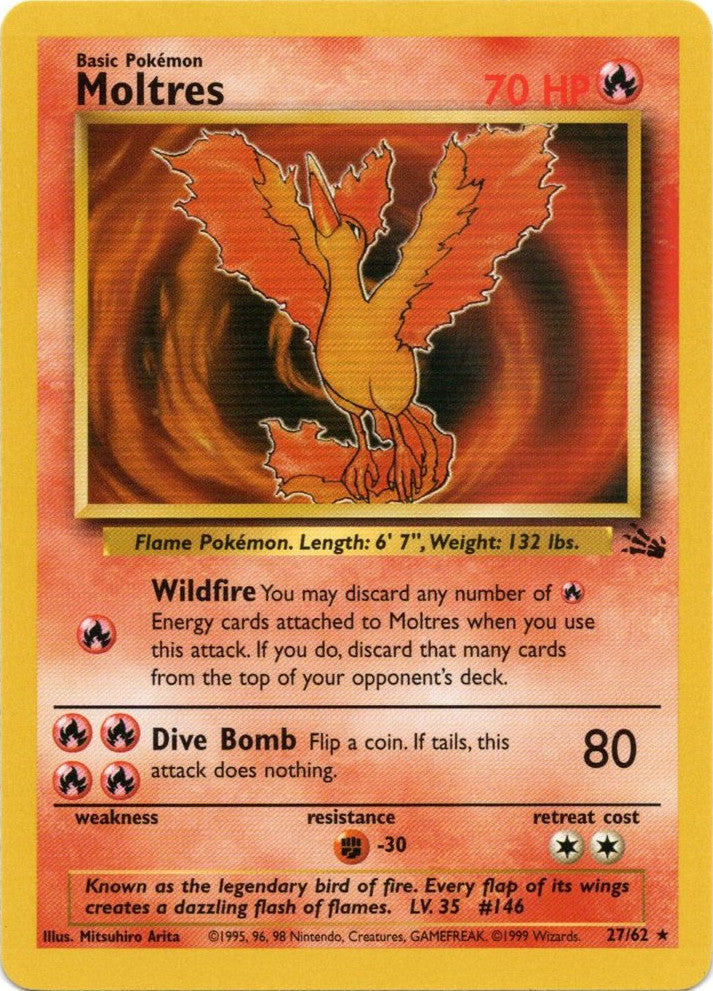 Moltres (27) 027  - Unlimited Fossil - Rare
