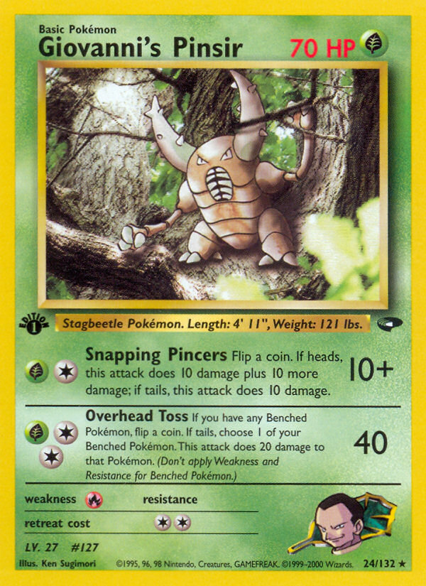 Giovanni's Pinsir 024  - 1st Edition Gym Challenge - Rare
