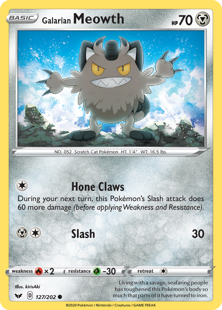 Galarian Meowth 127  SWSH01 Sword & Shield Base Set - Common