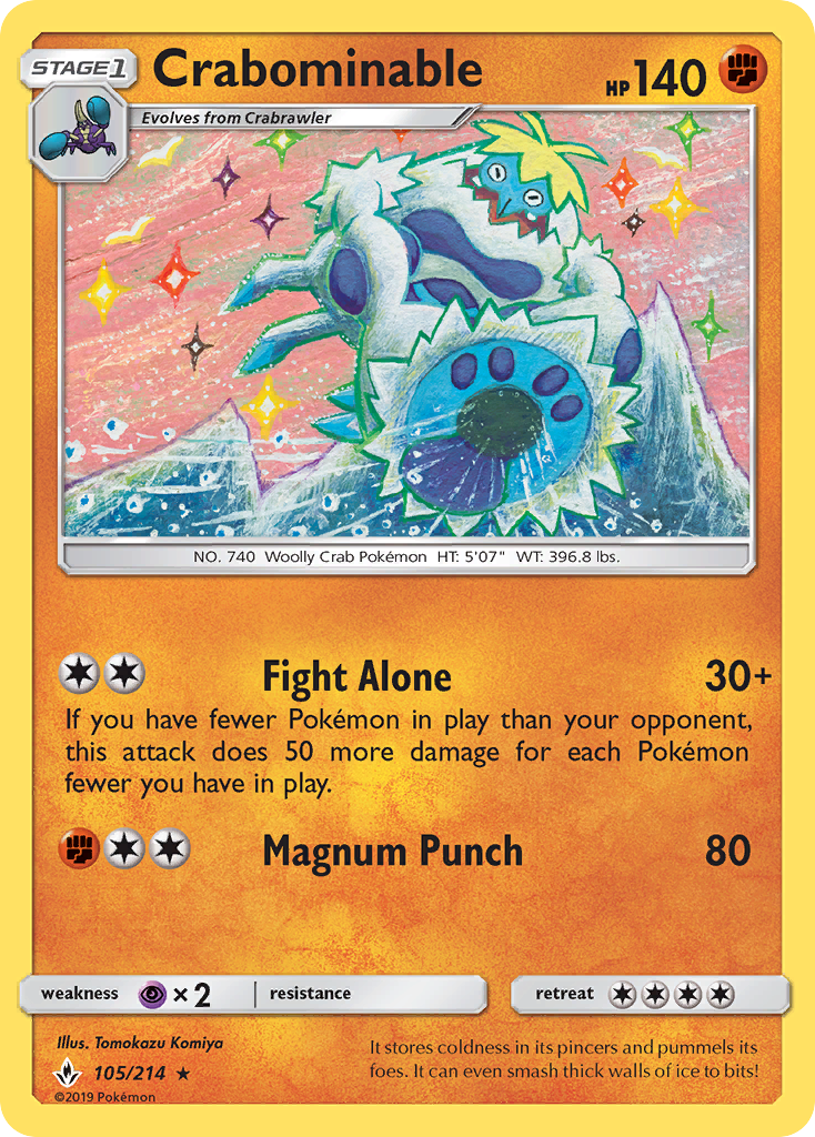 Crabominable 105  SM  Unbroken Bonds - Rare