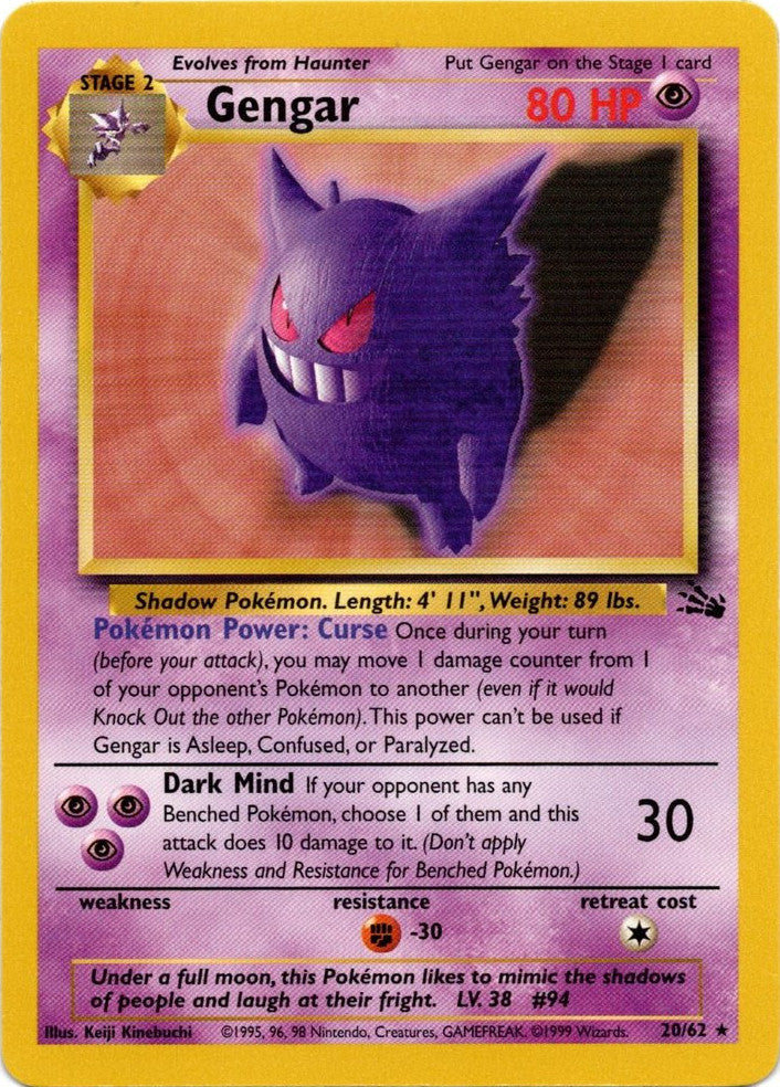 Gengar (20) 020  - Unlimited Fossil - Rare