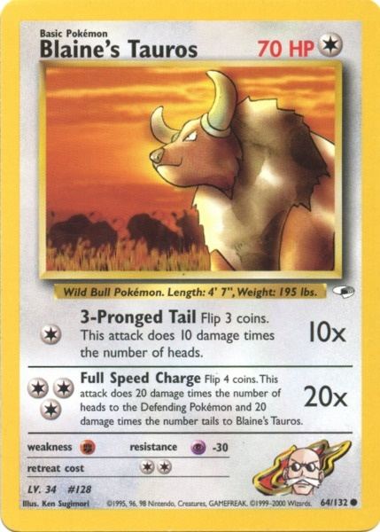Blaine's Tauros 064  - Unlimited Gym Heroes - Common