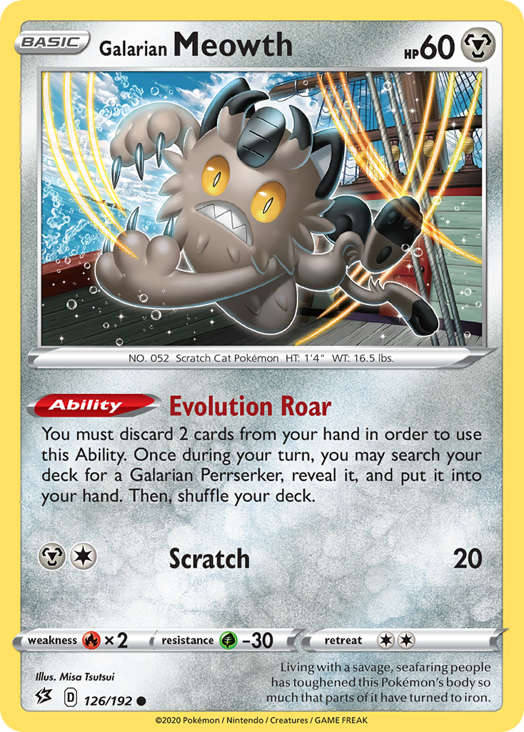 Galarian Meowth 126  SWSH02 Rebel Clash - Common
