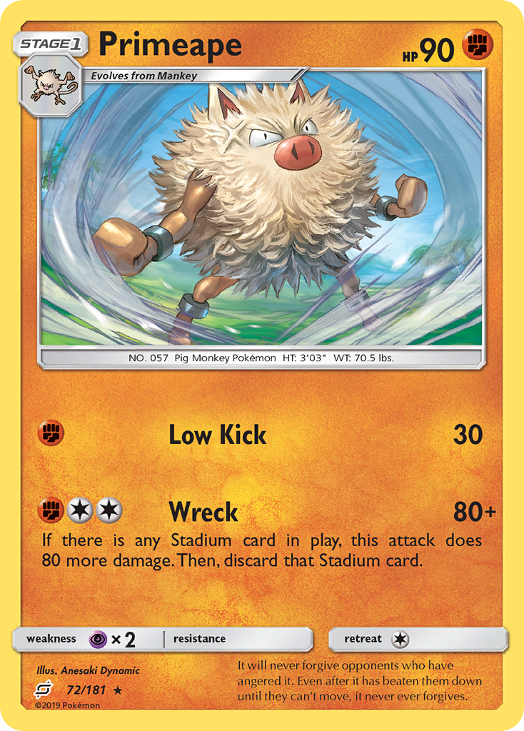 Primeape 072/181  SM  Team Up - Rare