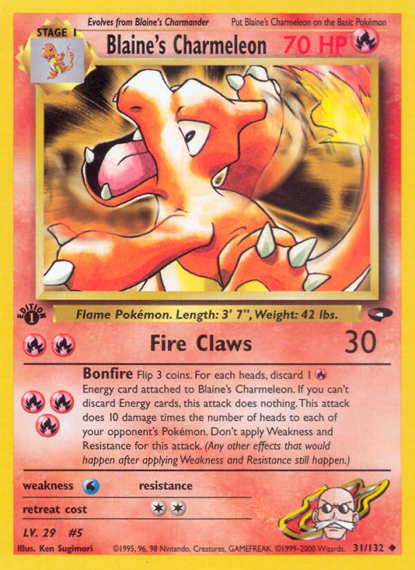Blaine's Charmeleon 031  - 1st Edition Gym Challenge - Uncommon
