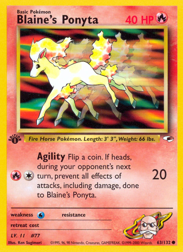 Blaine's Ponyta 063  - 1st Edition Gym Heroes - Common
