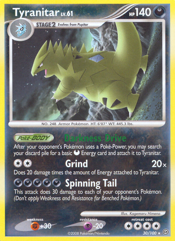 Tyranitar - 30/100 (DP Stormfront)/100  - Holofoil Deck Exclusives - Holo Rare