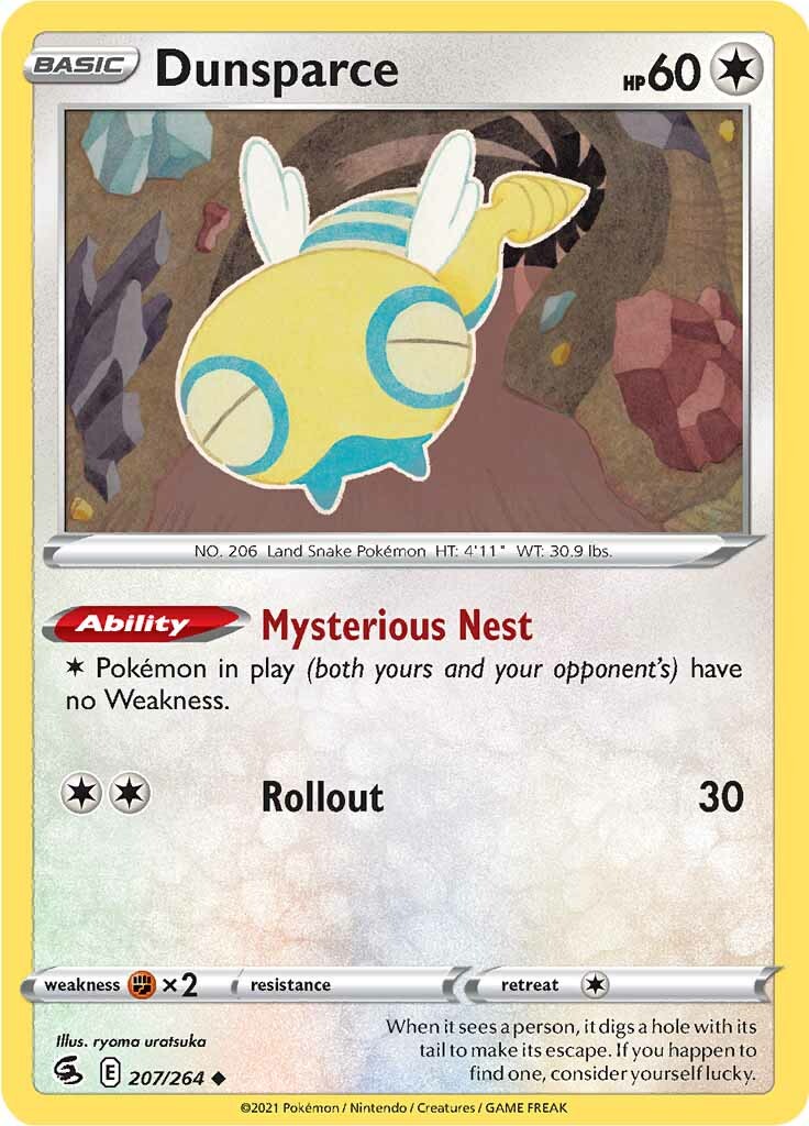 Dunsparce 207  SWSH08 Fusion Strike - Uncommon