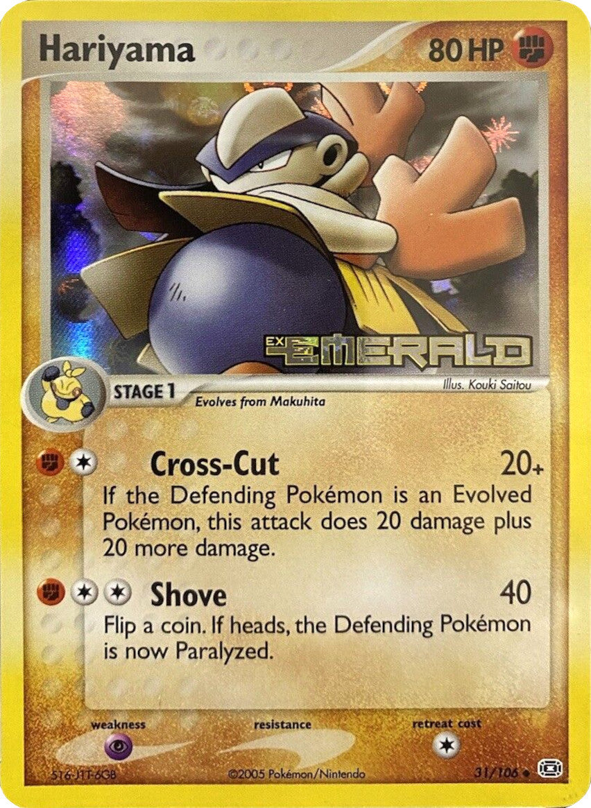 Hariyama  - Reverse Holofoil Emerald - Uncommon