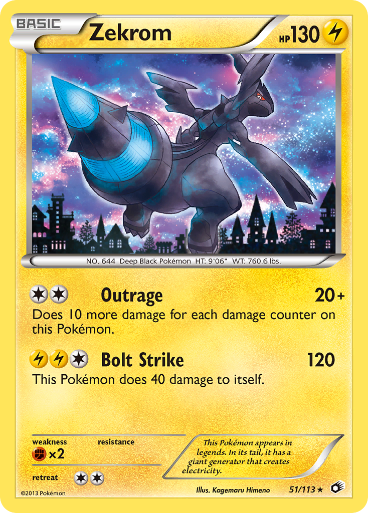 Zekrom 051  - Holofoil Legendary Treasures - Holo Rare