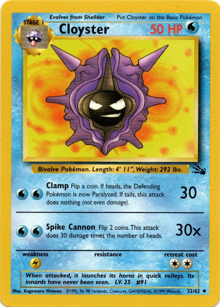 Cloyster 032  - Unlimited Fossil - Uncommon