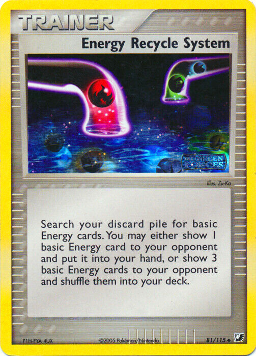 Energy Recycle System  - Reverse Holofoil Unseen Forces - Uncommon