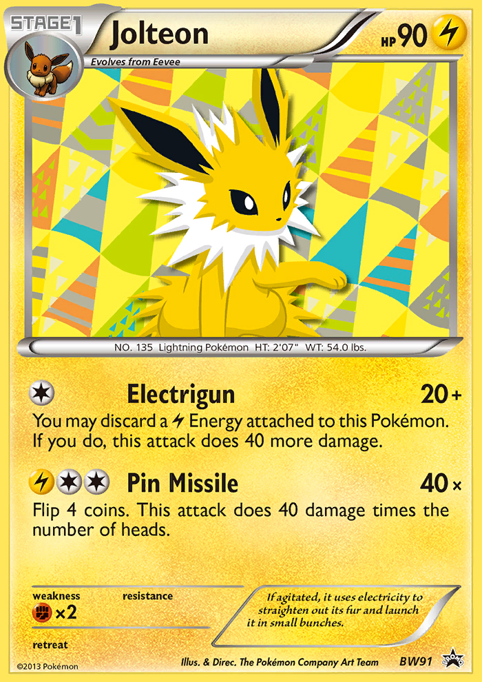 Jolteon - BW91  - Holofoil Black and White Promos - Promo