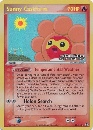 Sunny Castform 031  - Reverse Holofoil Delta Species - Rare