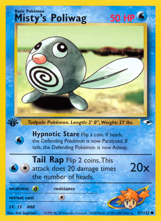 Misty's Poliwag 087  - 1st Edition Gym Heroes - Common