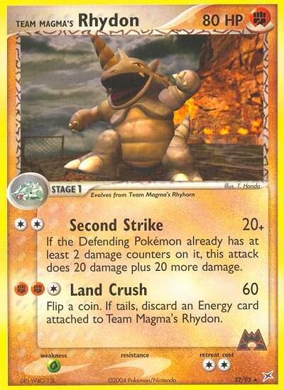 Team Magma's Rhydon - 22/95/95  Team Magma vs Team Aqua - Rare