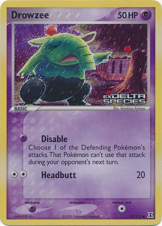 Drowzee 067  - Reverse Holofoil Delta Species - Common