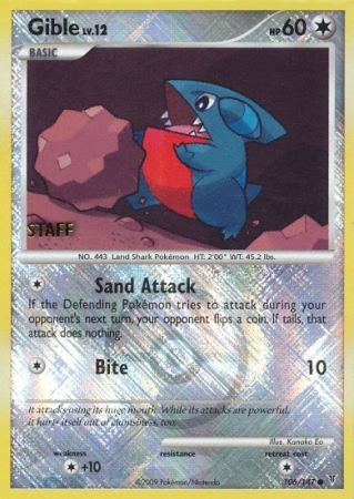 Gible - 106/147 (Championship Promo) [Staff]/147  - Reverse Holofoil League & Championship Cards - Promo