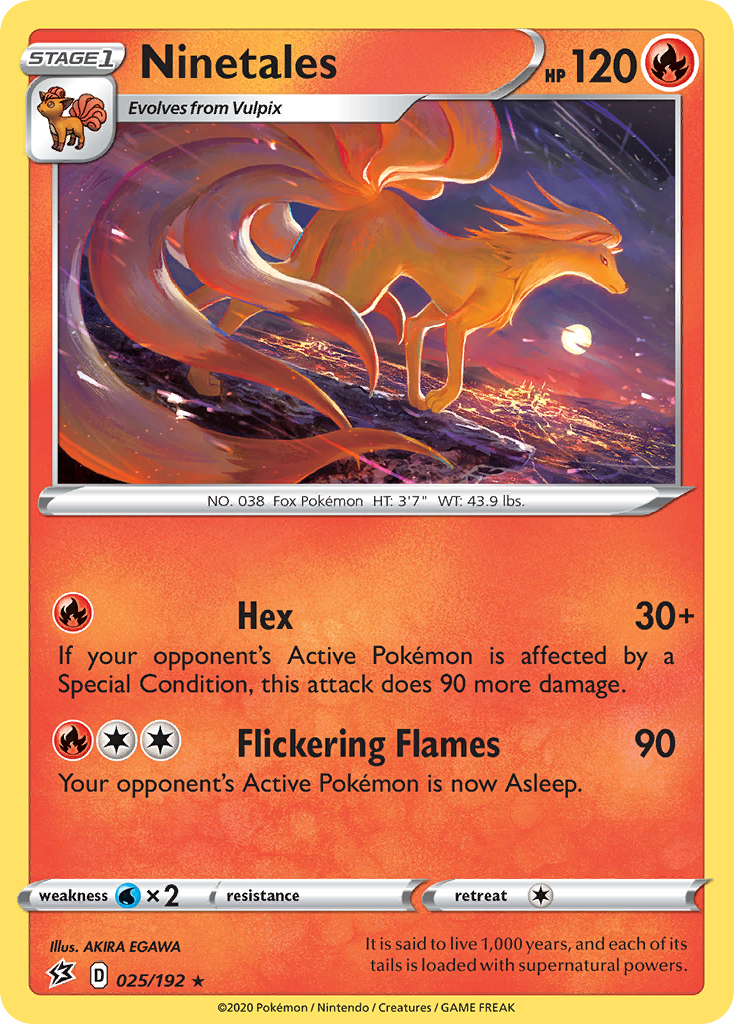 Ninetales 025  SWSH02 Rebel Clash - Rare