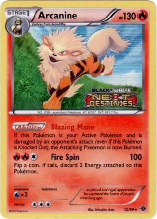 Arcanine - 12/99 (Prerelease)/99  - Holofoil Black and White Promos - Promo