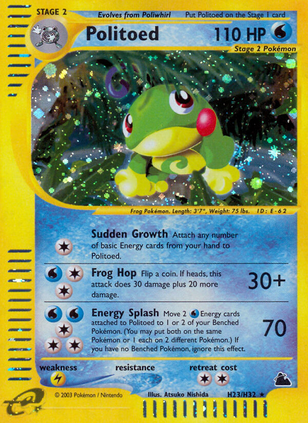 Politoed (H23)  - Holofoil Skyridge - Holo Rare