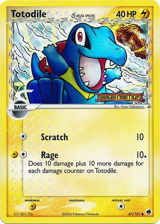 Totodile (Delta Species) 067  - Reverse Holofoil Dragon Frontiers - Common