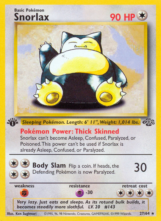 Snorlax (27) 027/64  - 1st Edition Jungle - Rare