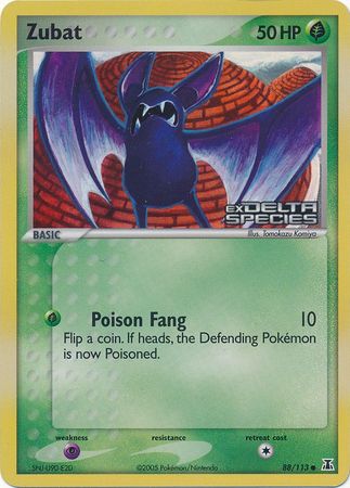 Zubat 088  - Reverse Holofoil Delta Species - Common