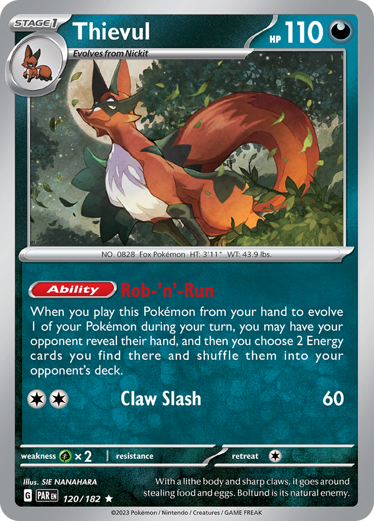 Thievul 120  - Holofoil SV04 Paradox Rift - Rare