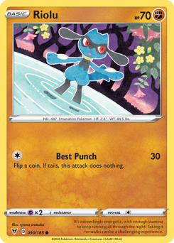 Riolu 090  SWSH04 Vivid Voltage - Common