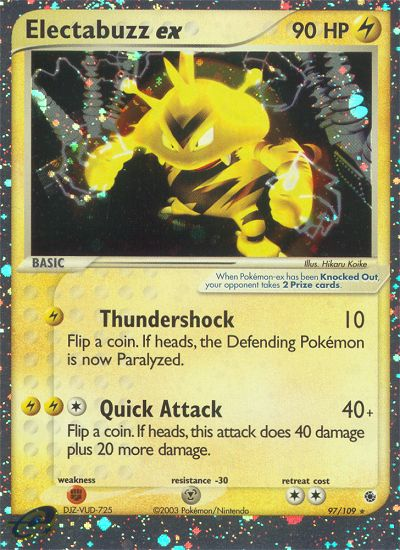 Electabuzz ex/109  - Holofoil Ruby and Sapphire - Ultra Rare
