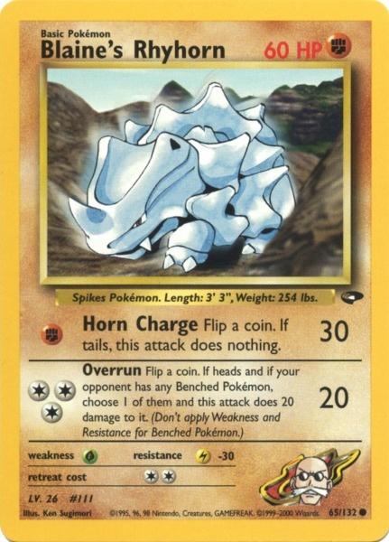 Blaine's Rhyhorn 065  - Unlimited Gym Challenge - Common