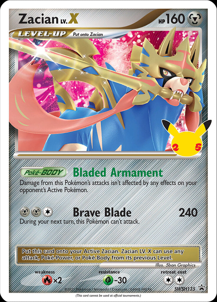 Zacian LV. X SWSH135  - Holofoil SWSH Sword & Shield Promo Cards - Promo