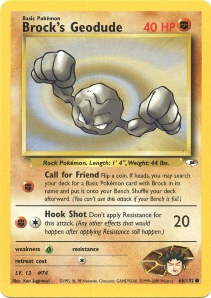Brock's Geodude (66) 066  - Unlimited Gym Heroes - Common