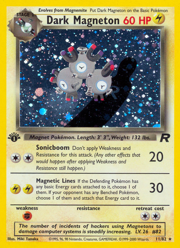 Dark Magneton (11) 011  - 1st Edition Holofoil Team Rocket - Holo Rare