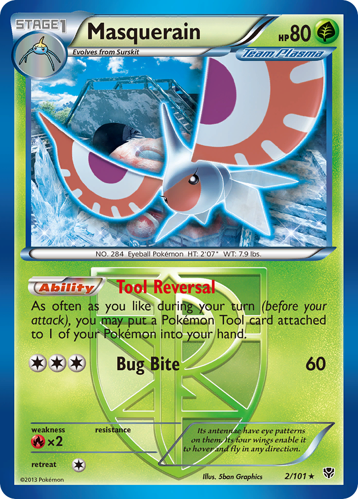 Masquerain (Team Plasma)/101  Plasma Blast - Rare
