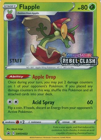 Flapple - SWSH022 (Prerelease) [Staff]  - Holofoil SWSH Sword & Shield Promo Cards - Promo