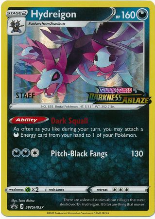 Hydreigon - SWSH037 (Prerelease) [Staff]  - Holofoil SWSH Sword & Shield Promo Cards - Promo